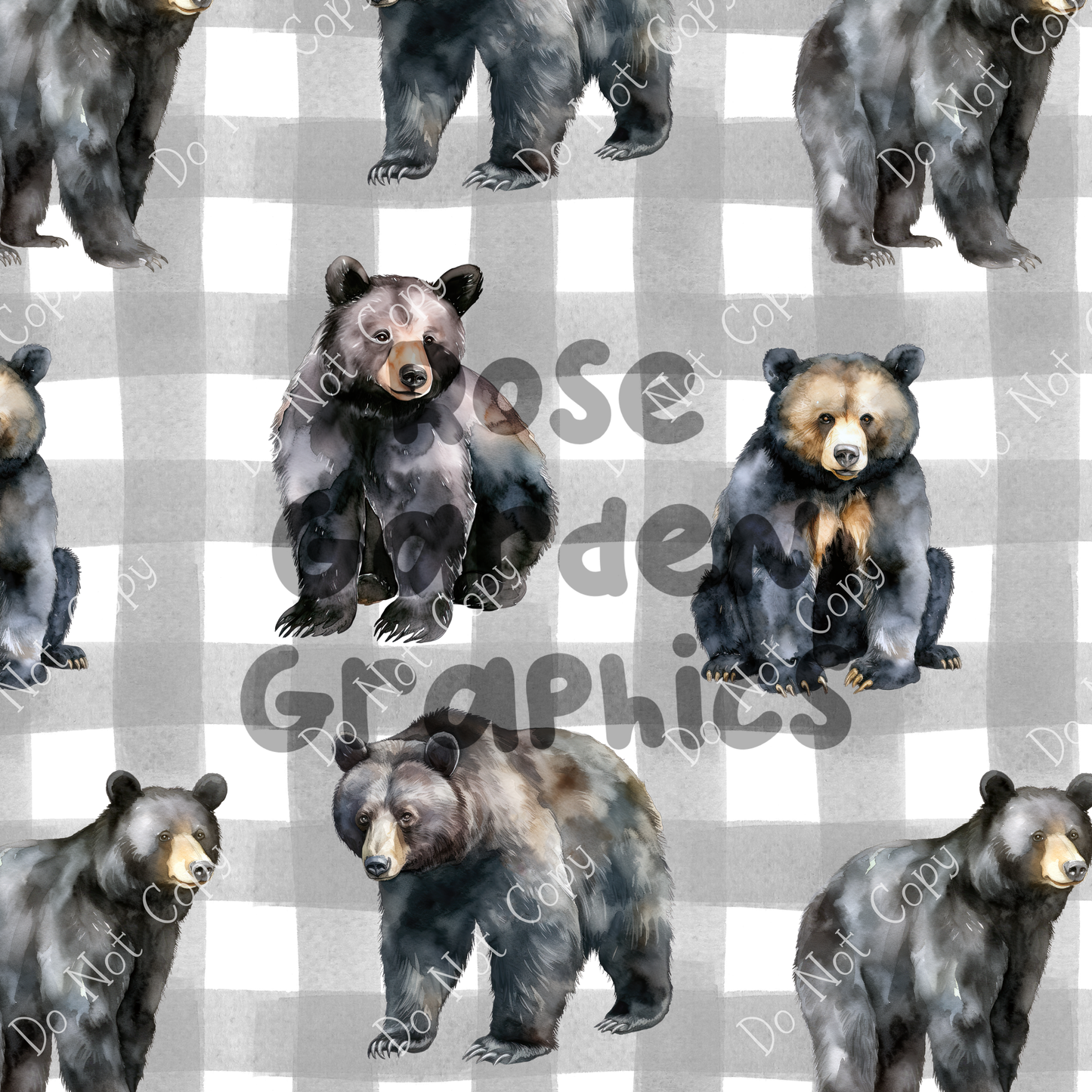 Black Bear Seamless Image