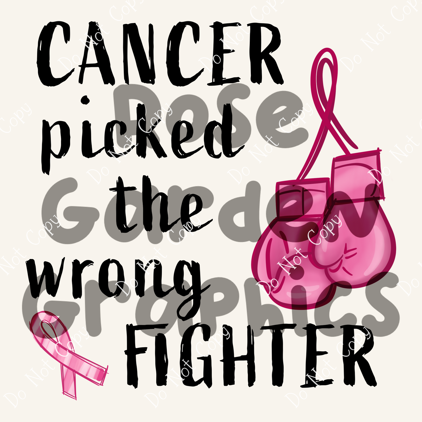 Breast Cancer Splatter "Cancer Picked the Wrong Fighter" Seamless Image