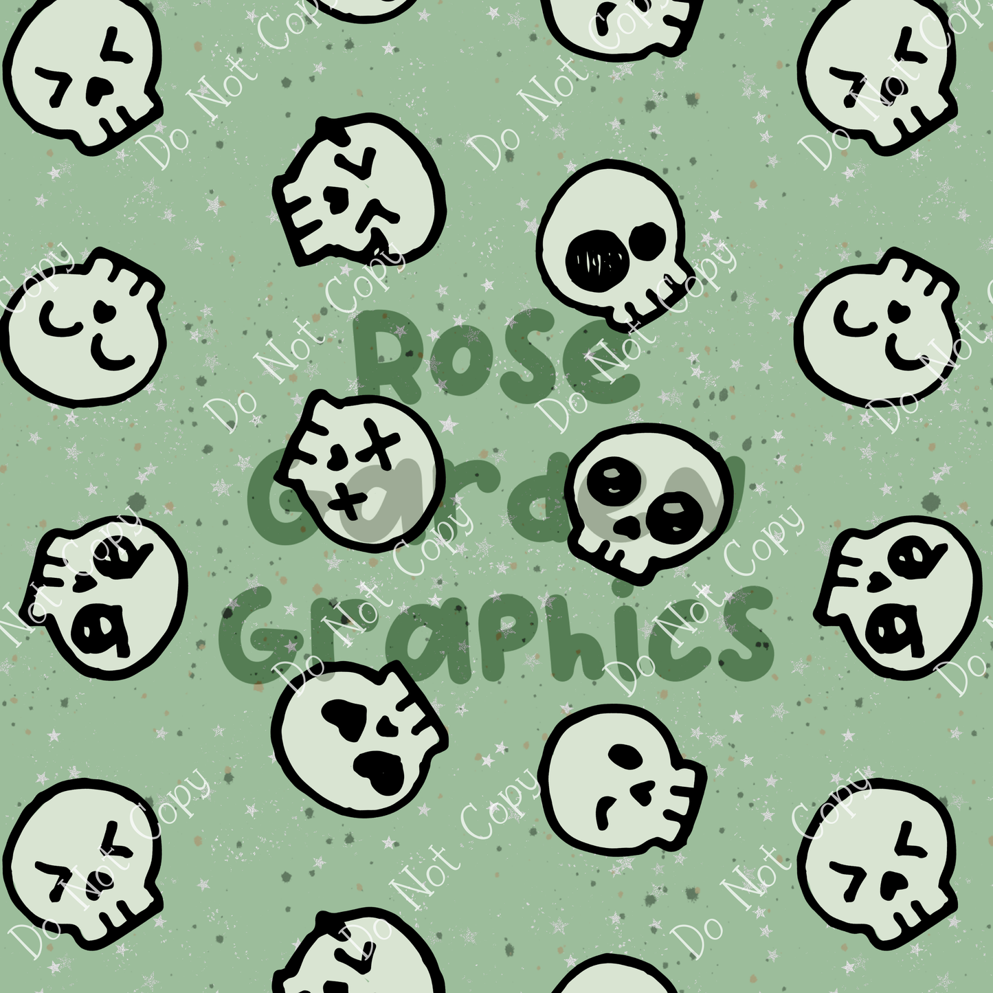 Cute Skulls Seamless Image