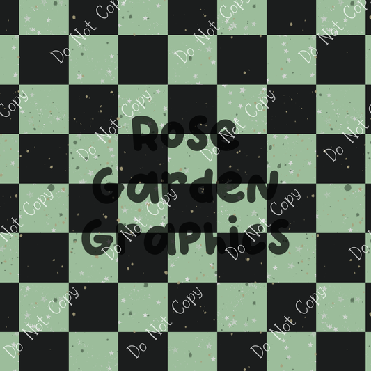 Cute Skulls Coordinating Checkers Seamless Image