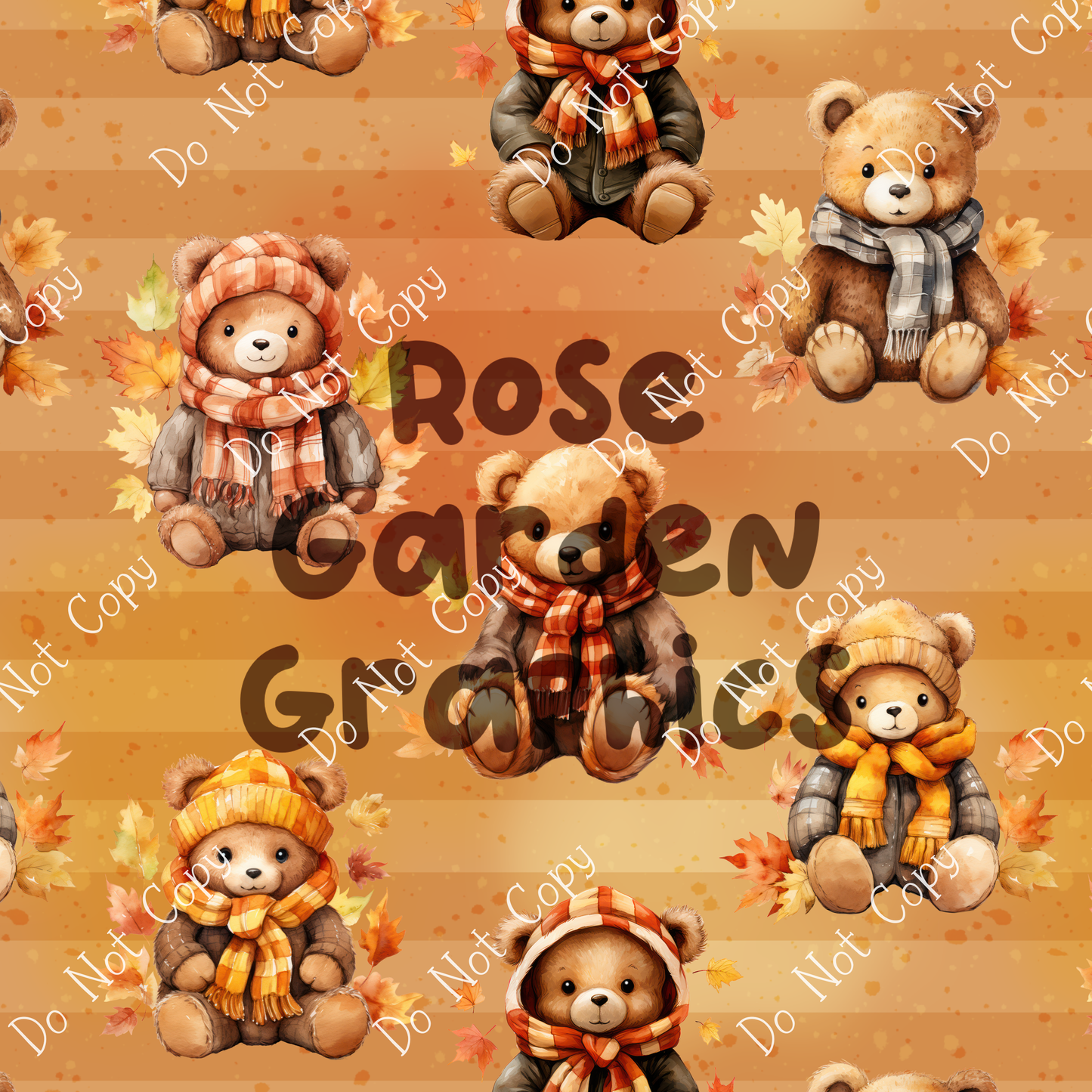 Fall Bear Seamless Image