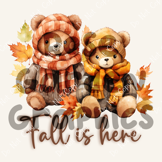 Fall Bear "Fall is Here"PNG