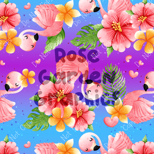 Flamingo Floral Seamless Image