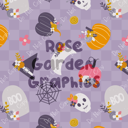 Floral Halloween Seamless Image