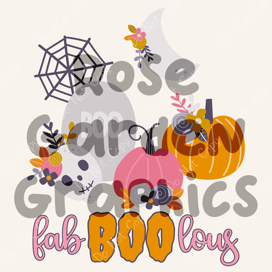 Floral Halloween "FabBOOlous" PNG