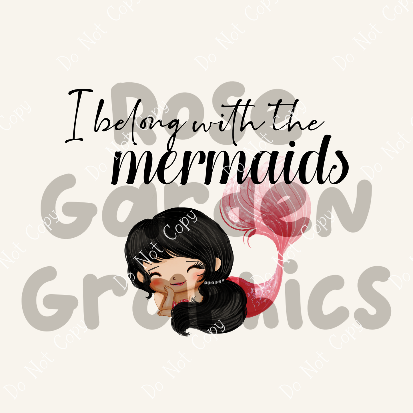 Mermaids "I Belong With the Mermaids" PNG