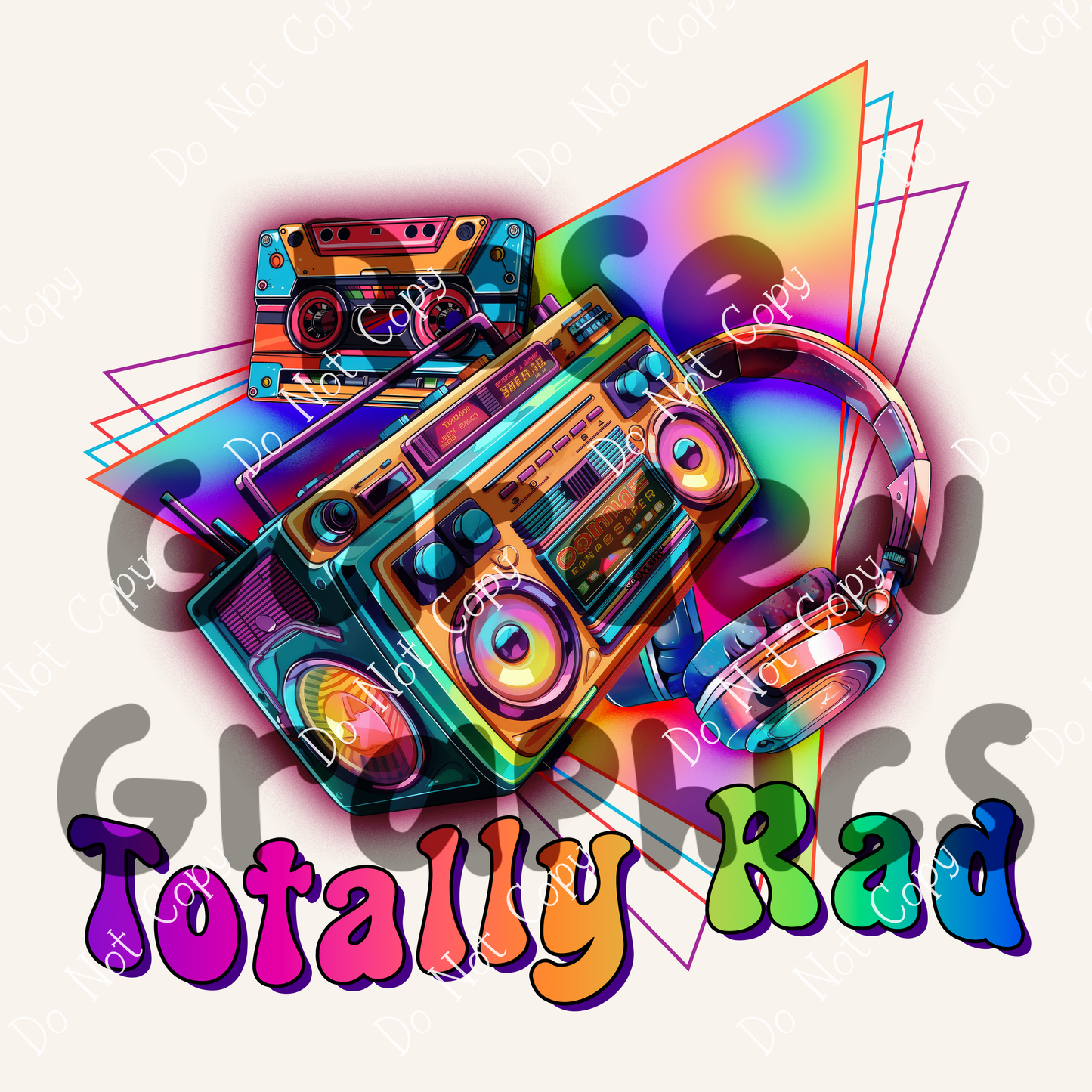 Retro Days "Totally Rad" PNG