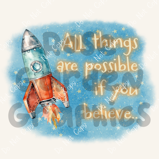 Rockets "All Things Are Possible If You Believe.." PNG