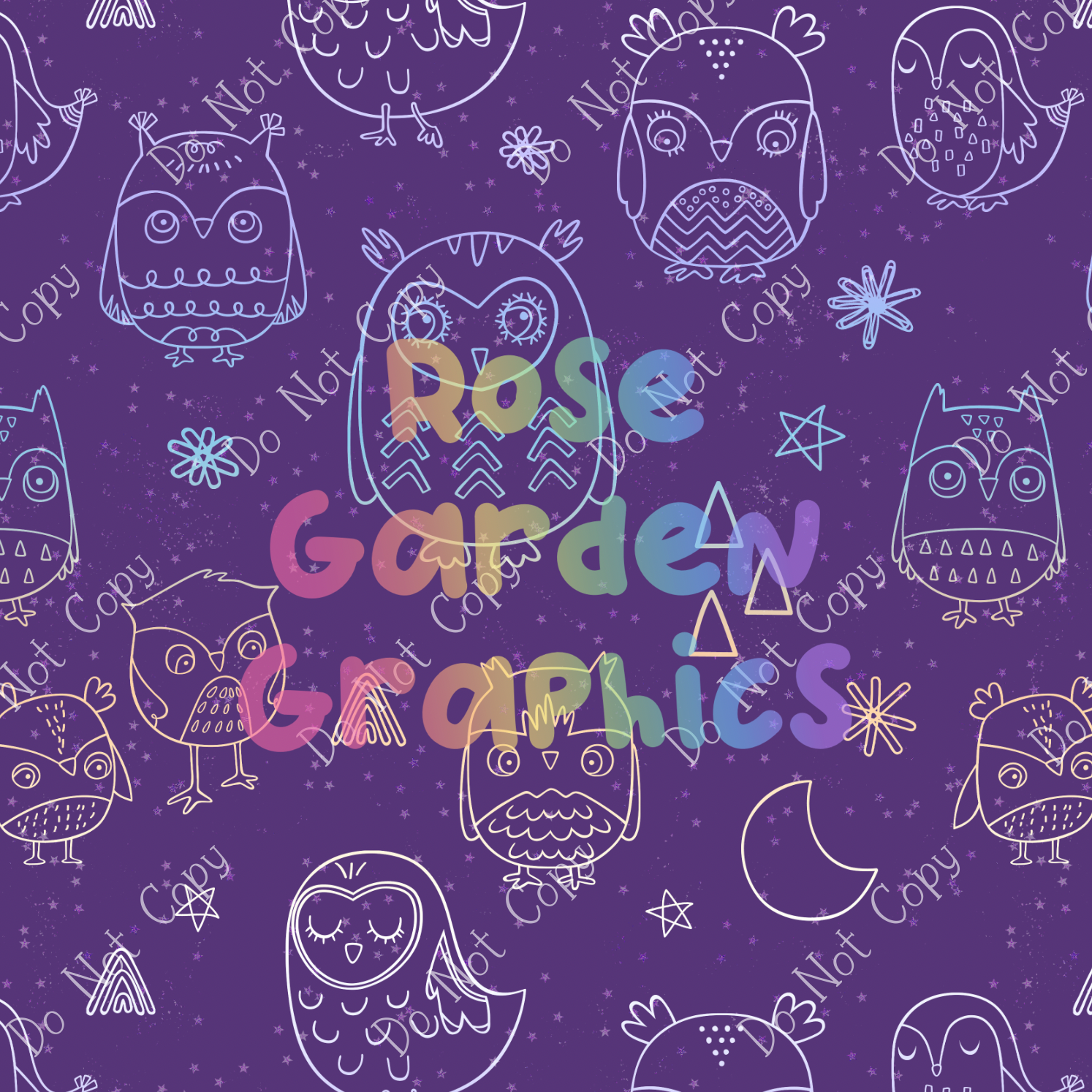 Night Owl Doodle Seamless Image – Rose Garden Graphics