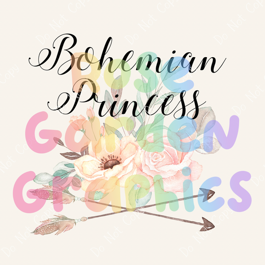 Boho Floral "Bohemian Princess" PNG