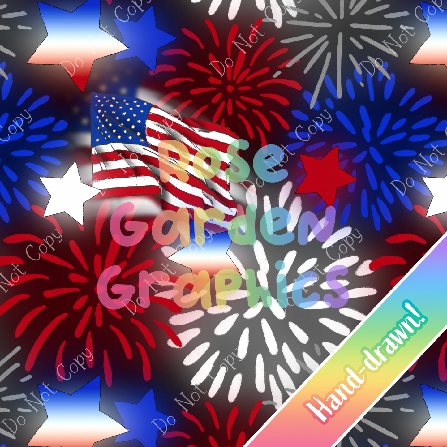 4th of July Glow Seamless Image