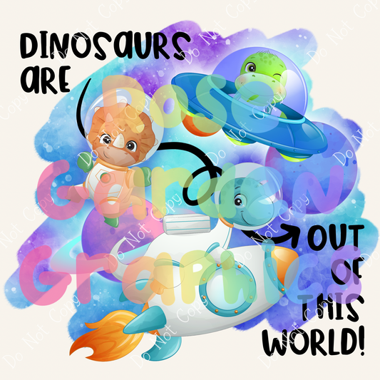 Space Dinos "Dinosaurs are Out of This World" PNG