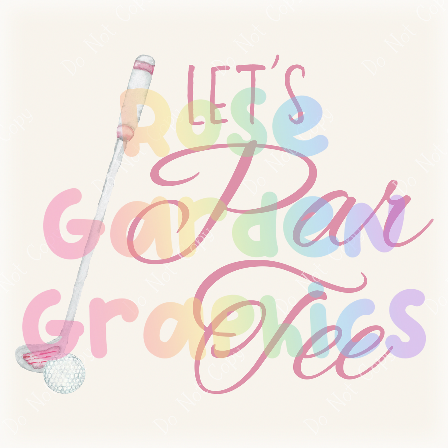 Golf (Pink) "Let's Par Tee" PNG