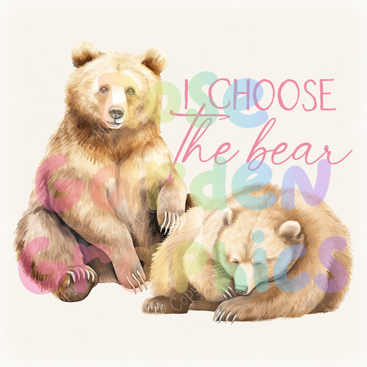 Angelic Bears "I Choose the Bear" PNG