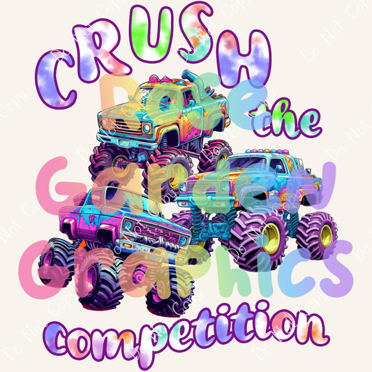 Monster Truck Tie Dye PNG