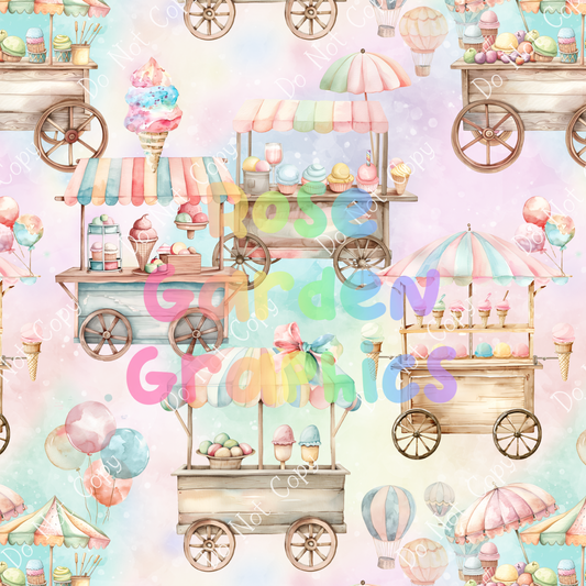 Ice Cream Carts Seamless Image