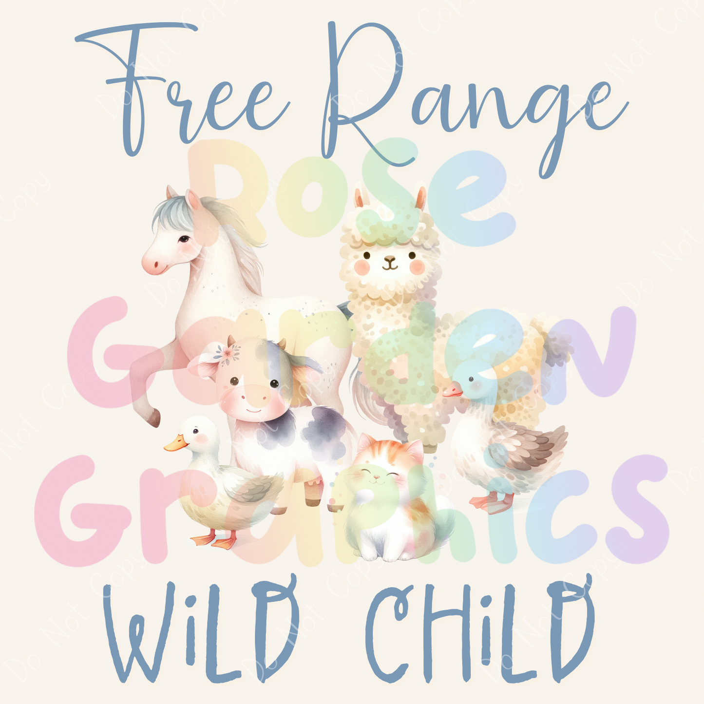 Pastel Farm "Free Range Wild Child" PNG