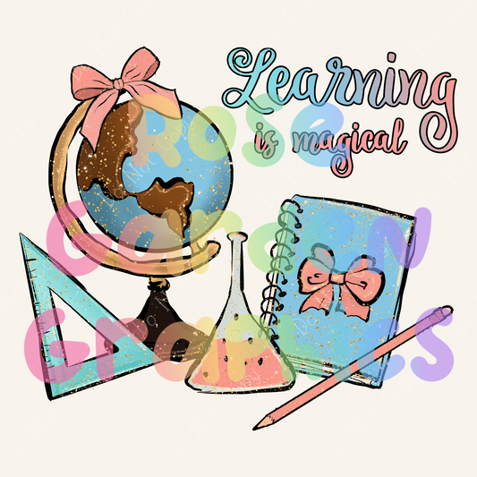 Pastel Academia "Learning is Magical" PNG