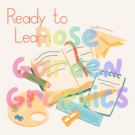 Scattered Supplies "Ready to Learn" PNG