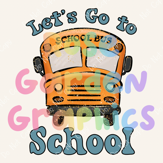 Back to School Buses "Let's Go to School" PNG