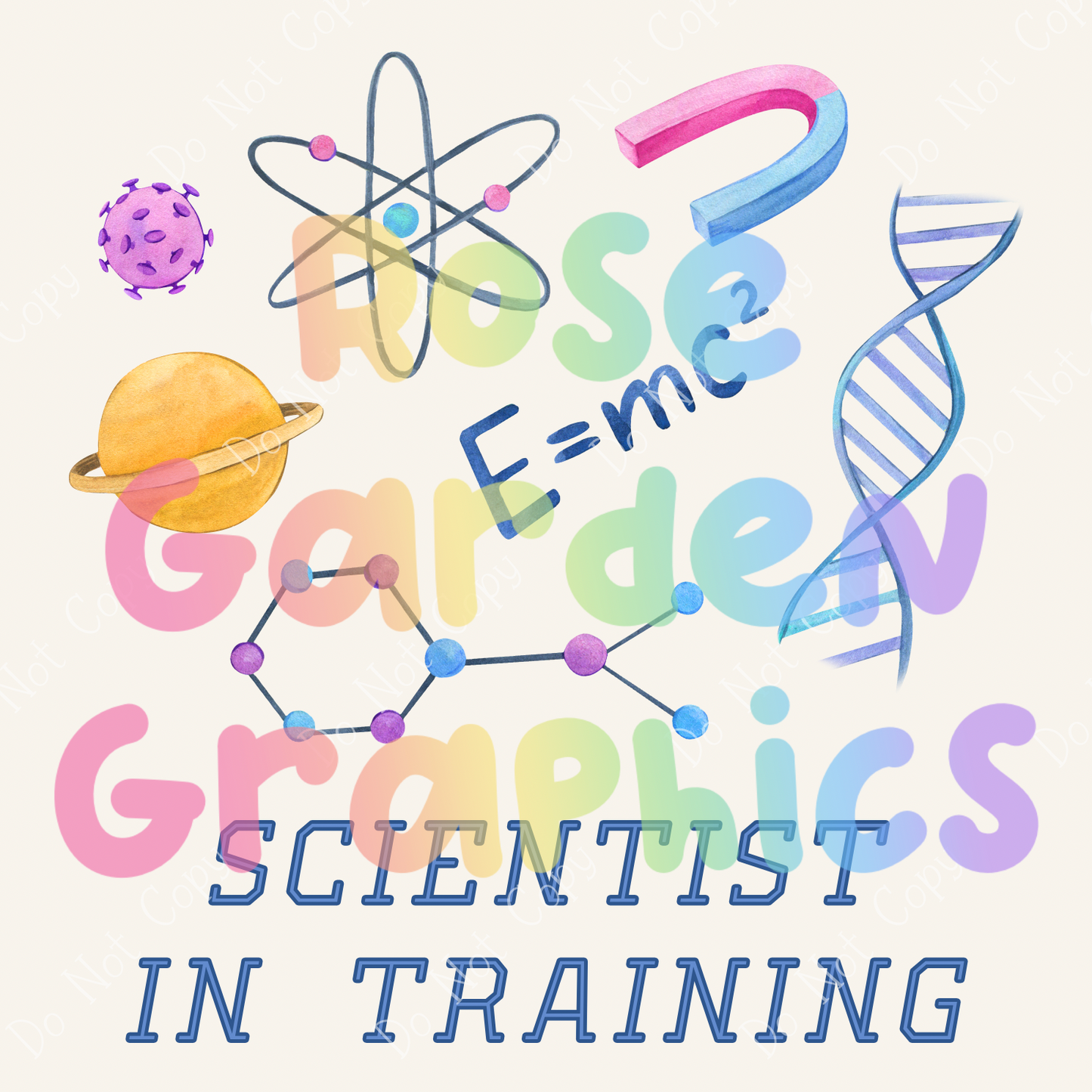 Science Watercolor "Scientist in Training" PNG