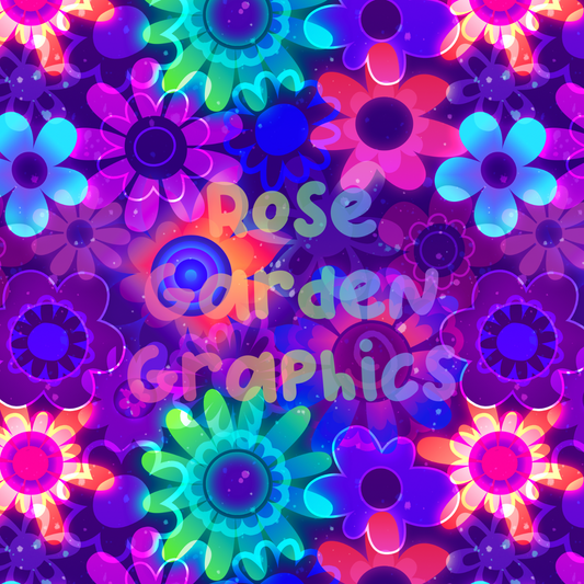 Neon Floral Seamless Image