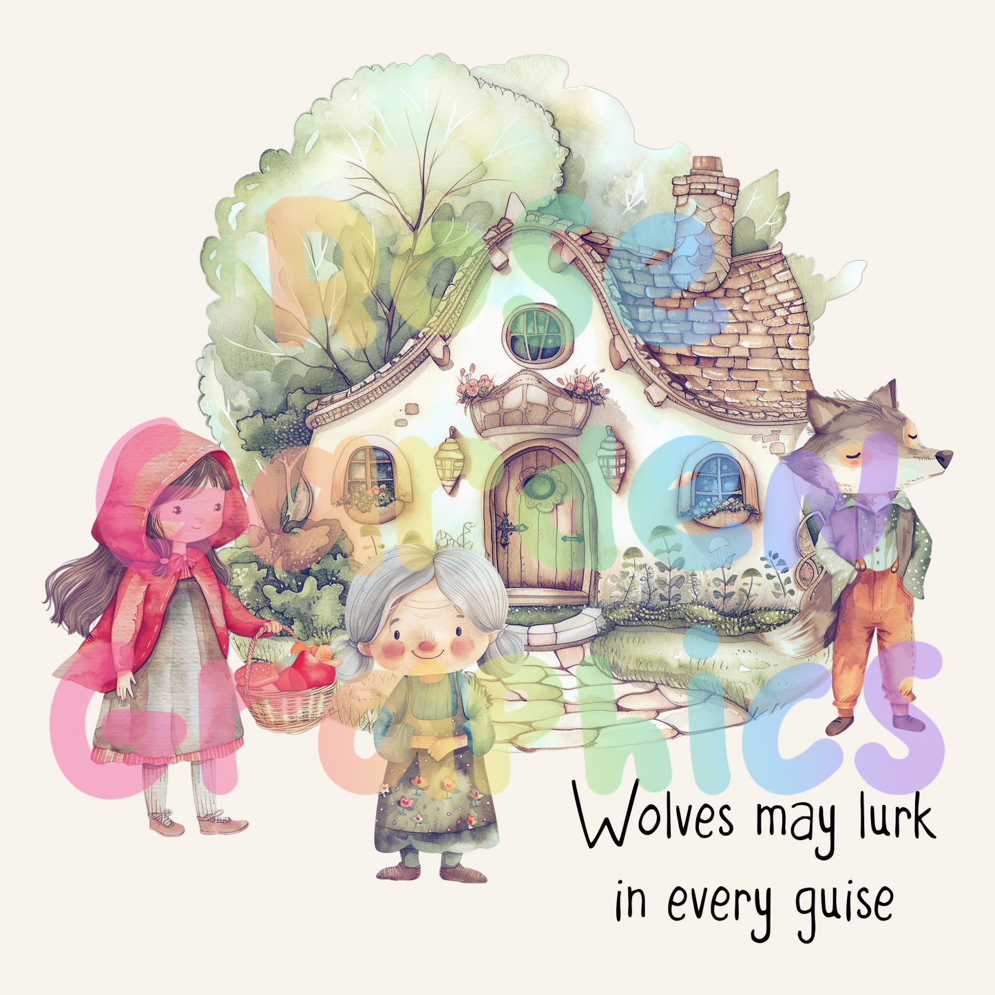 Little Red Riding Hood "Wolves May Lurk in Every Guise" PNG