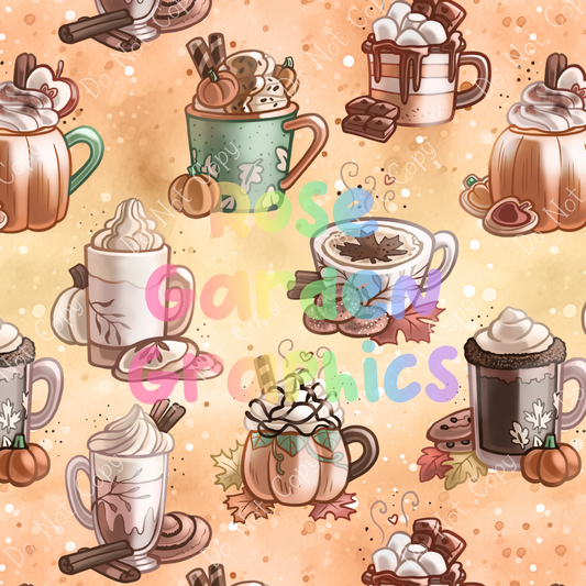 Warm Autumn Drinks Seamless Image