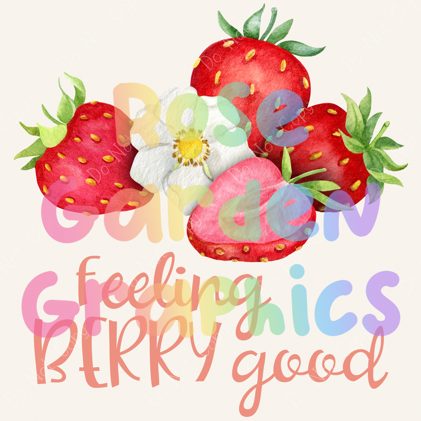 Strawberry Patch (Pink) "Feeling Berry Good" PNG