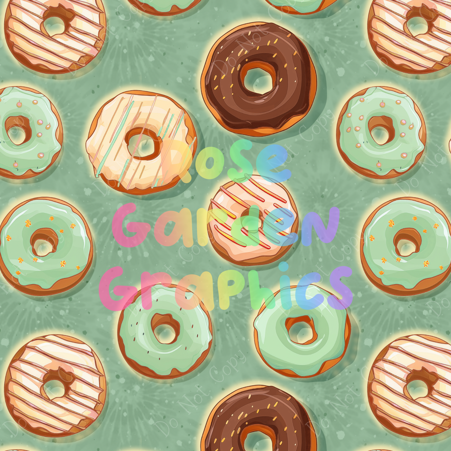 Woodland Donuts Seamless Image