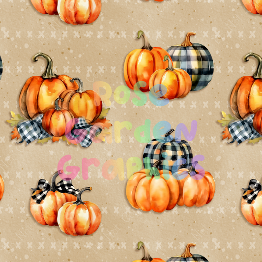 Farmhouse Pumpkins Seamless Image