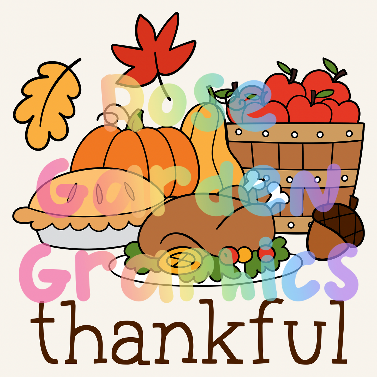 Thanksgiving Foods "Thankful" PNG