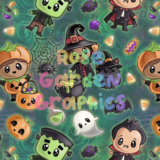 Spooky Costume Crew Seamless Image