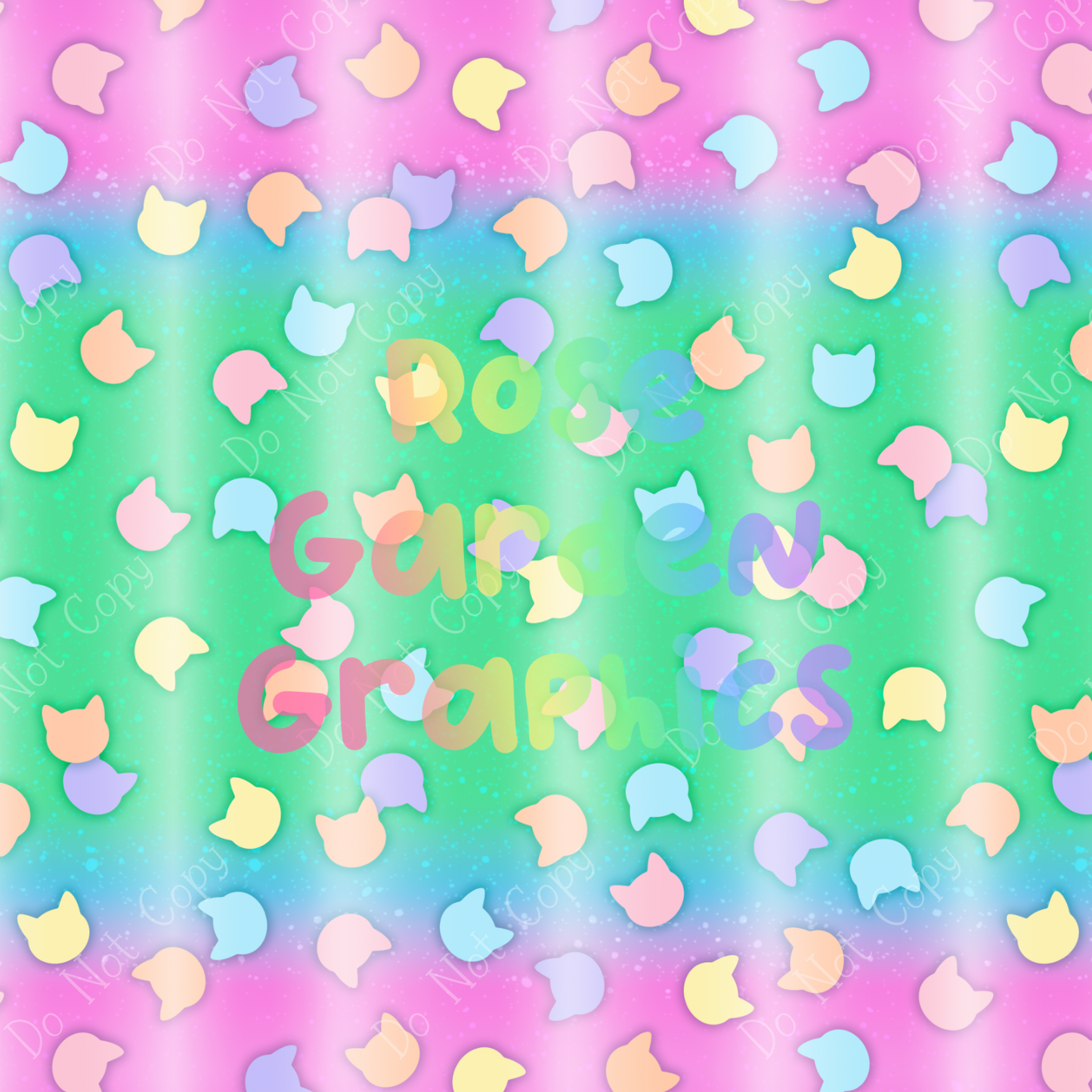 Cat Sprinkle Gradient Seamless Image