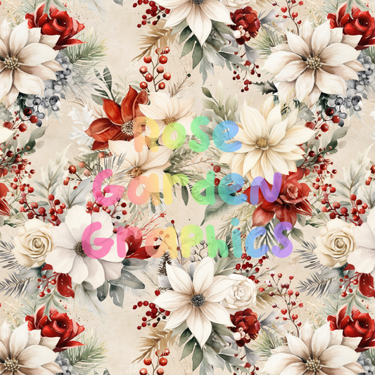 Holiday Floral Seamless Image