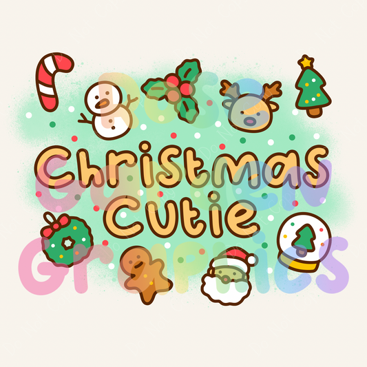 Cute Christmas Doodles "Christmas Cutie" PNG