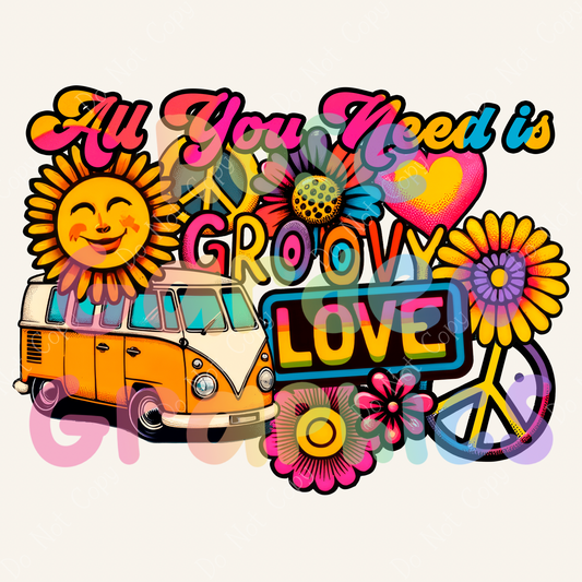 Groovy Love "All You Need is Groovy Love" PNG