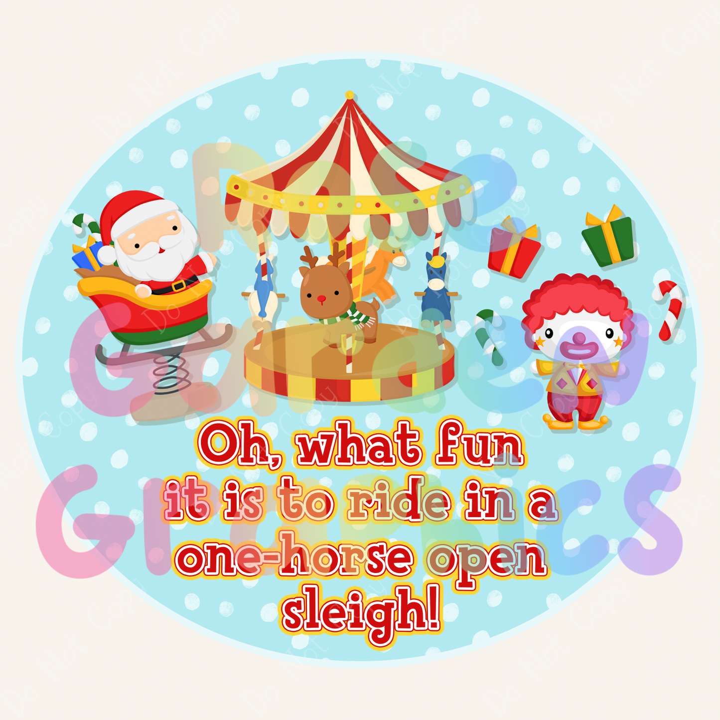 Christmas Carnival "Oh What Fun It is to Ride in a One-Horse Open Sleigh" PNG