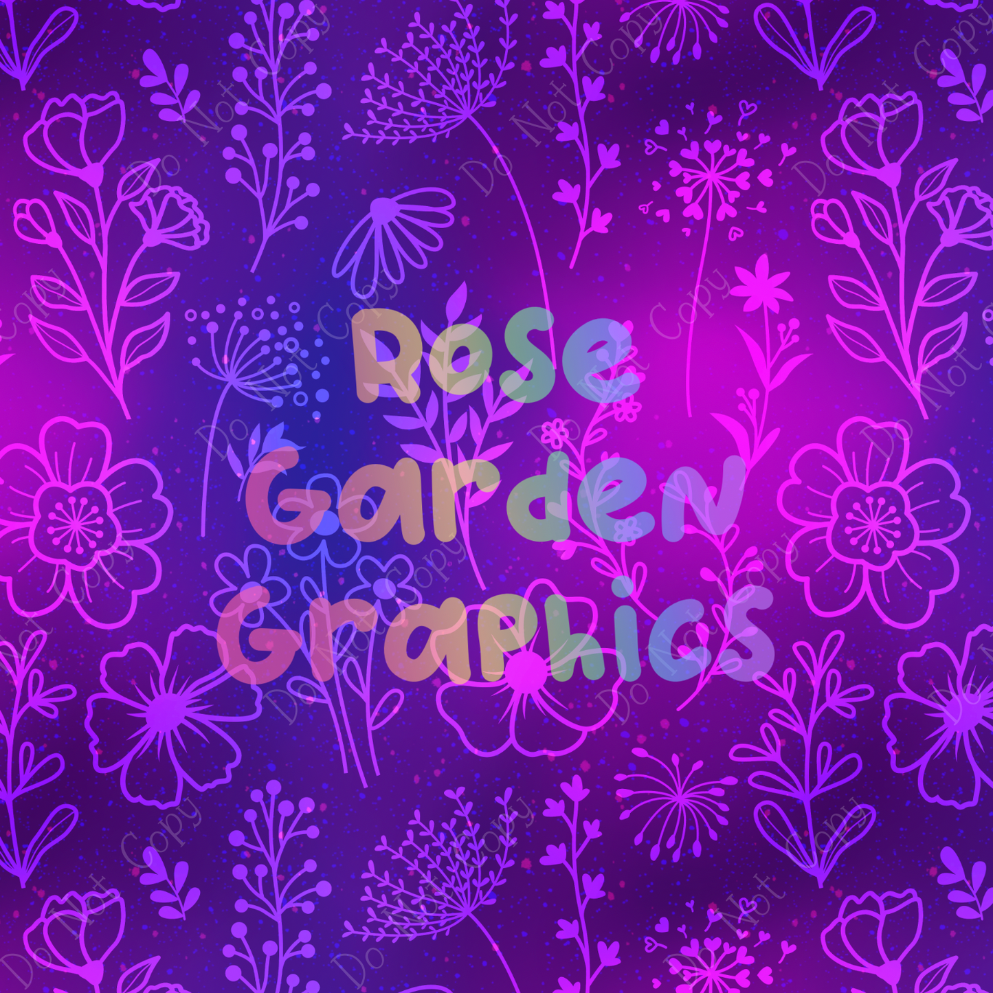 Floral Line Art (Dark) Seamless Image