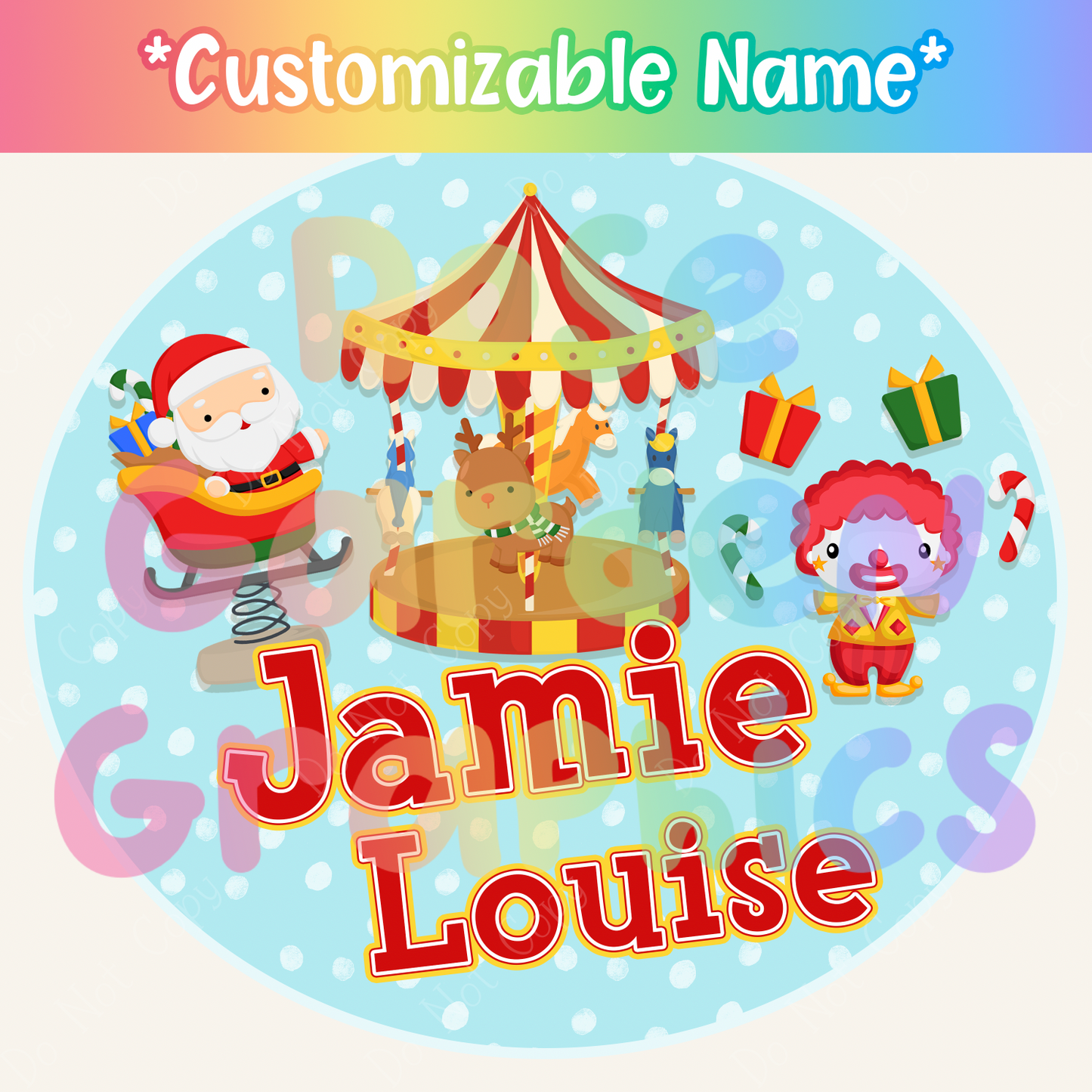 Christmas Carnival Custom Name PNG ($5 per name file) (Copy)