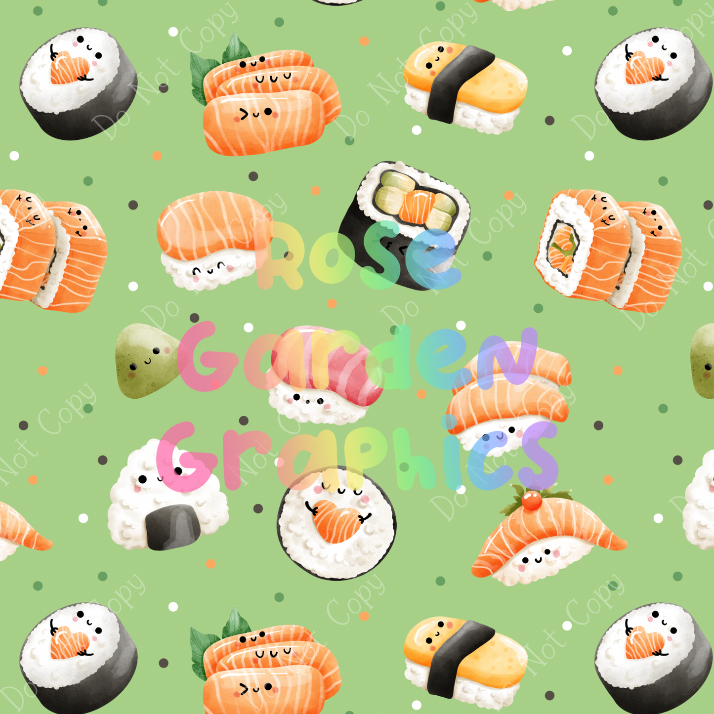 Happy Sushi Seamless Image