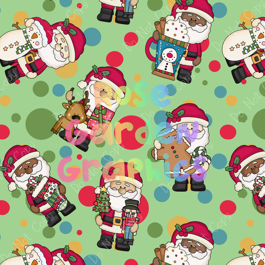 Festive Santas Seamless Image