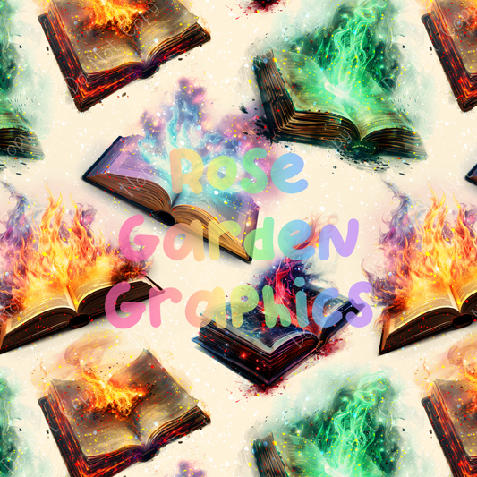 Fiery Books Seamless Image