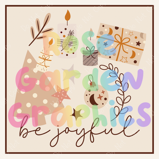 Boho Christmas "Be Joyful" PNG