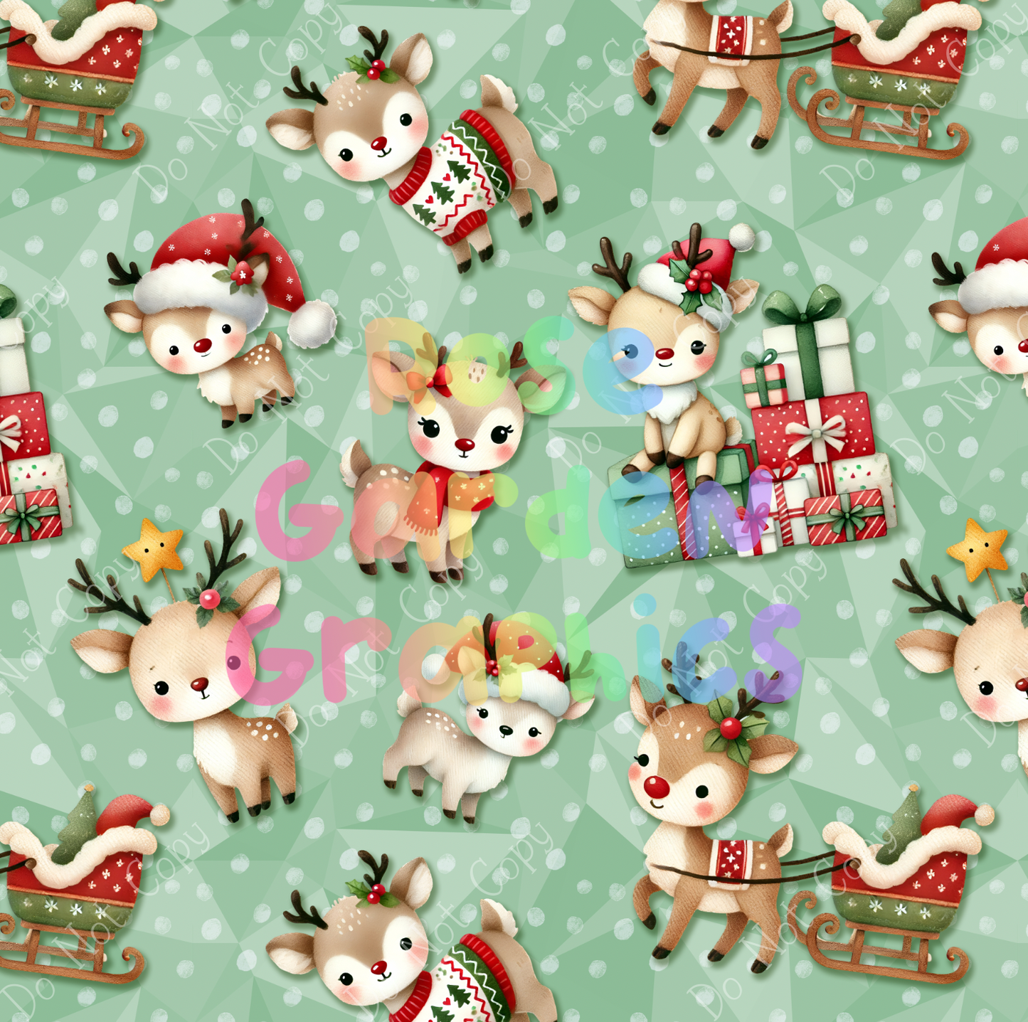 Reindeer Party Seamless Image