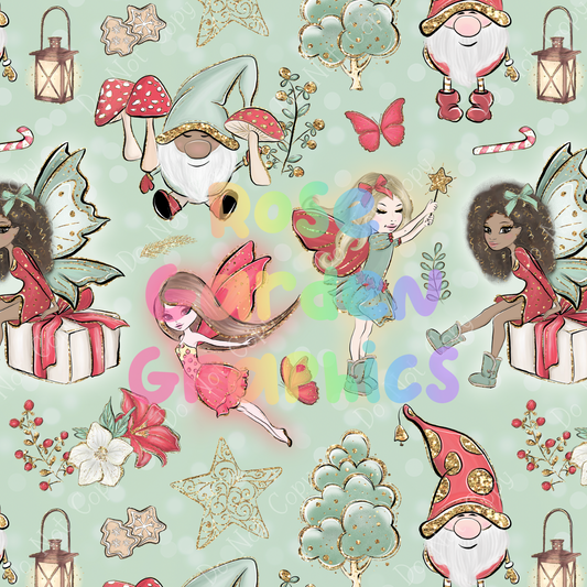 Christmas Fairies Seamless Image