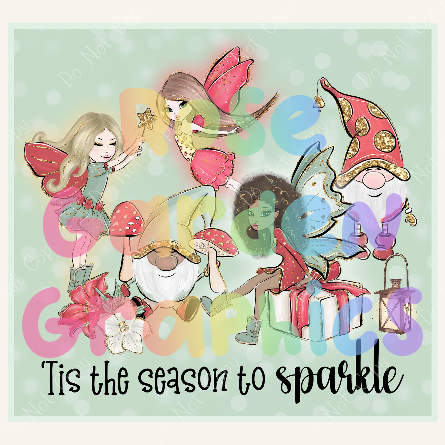 Christmas Fairies "Tis the Season to Sparkle" PNG