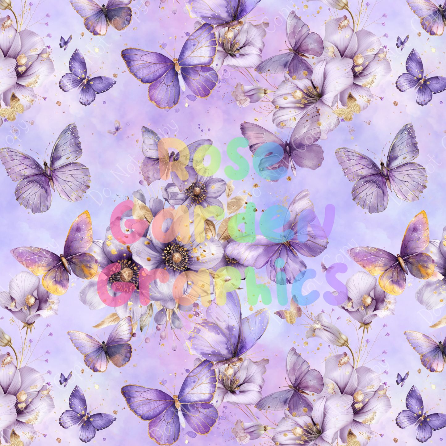 Violet Butterfly Dreams Seamless Image