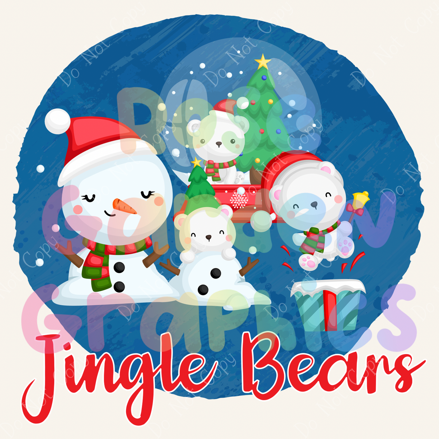 Christmas Polar Bears "Jingle Bears" PNG