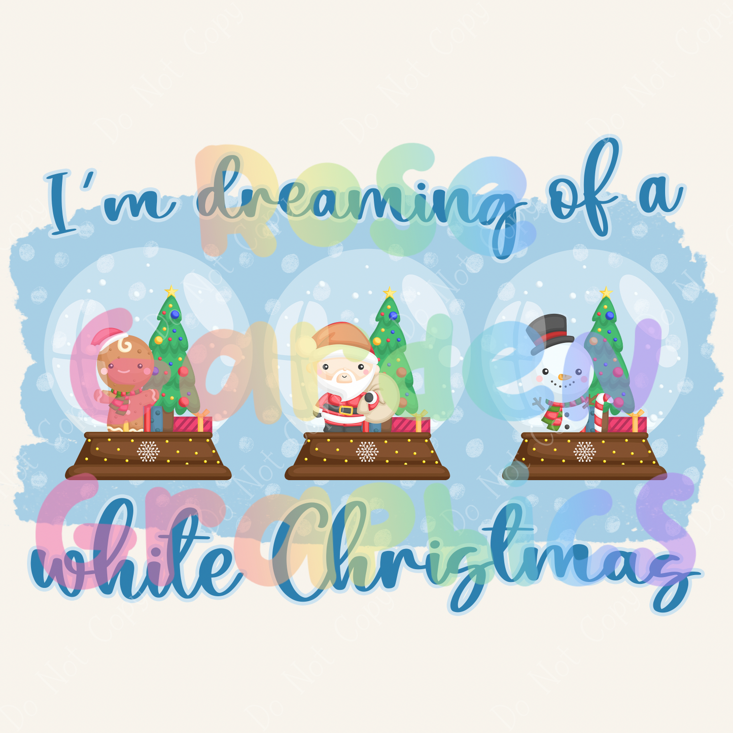 Christmas Snow Globes "I'm Dreaming of a White Christmas" PNG